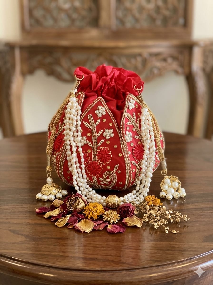 PACKOURA 2 Embroidered Round Box Clutches