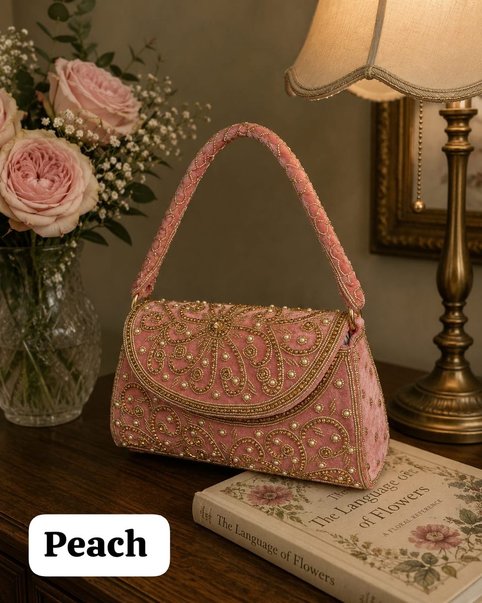 PACKOURA Velvet Brown Bridal Clutch