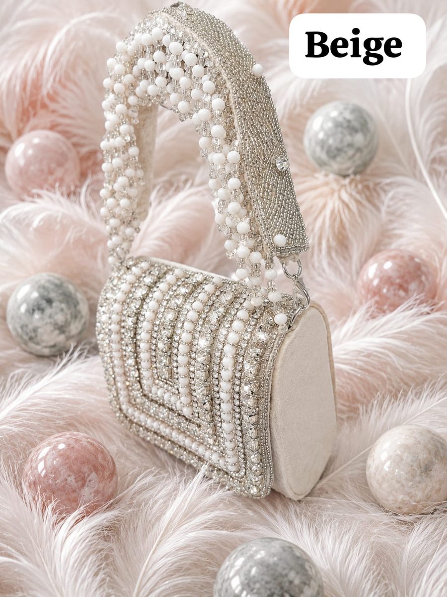 PACKOURA Mini Sugar Crush Crystal Diamond Studded Flap Clutch