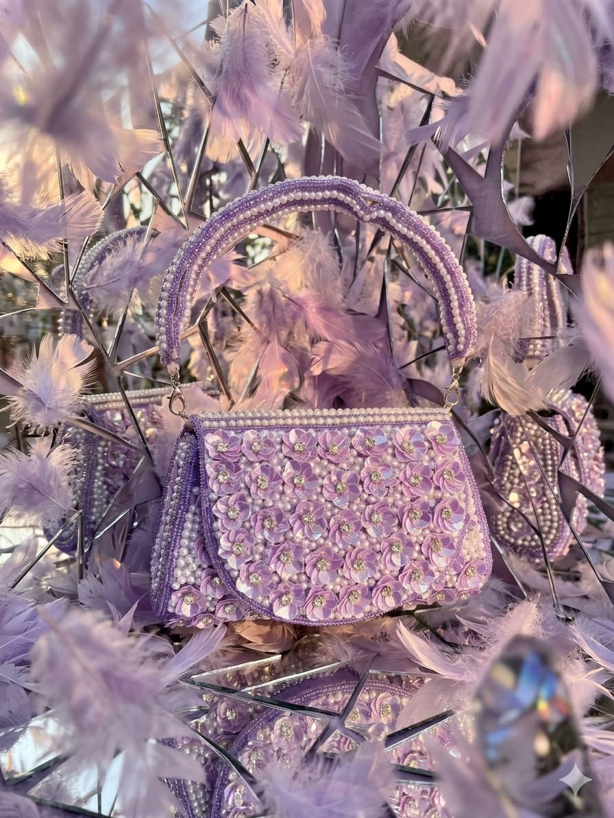 PACKOURA Embellished Top-Handle Purse