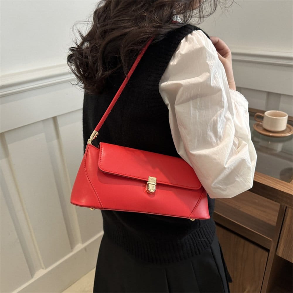 SC-5 Crimson Flap Baguette Crossbody