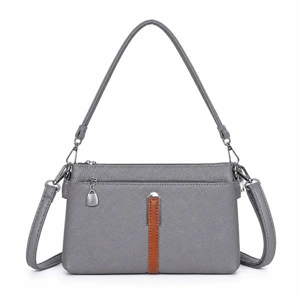 PACKOURA Premium Grey Tri Section Sling Bag