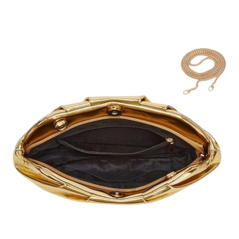 SC-4 Metallic Gold Ruched Pouch Sling