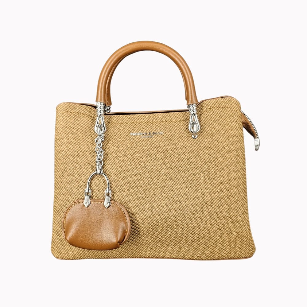 ZP-22 Amber Woven Top-Handle Bag