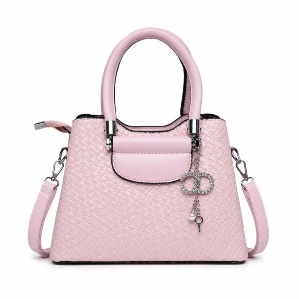PACKOURA Premium Pink Vexa Textured Satchel Handbag
