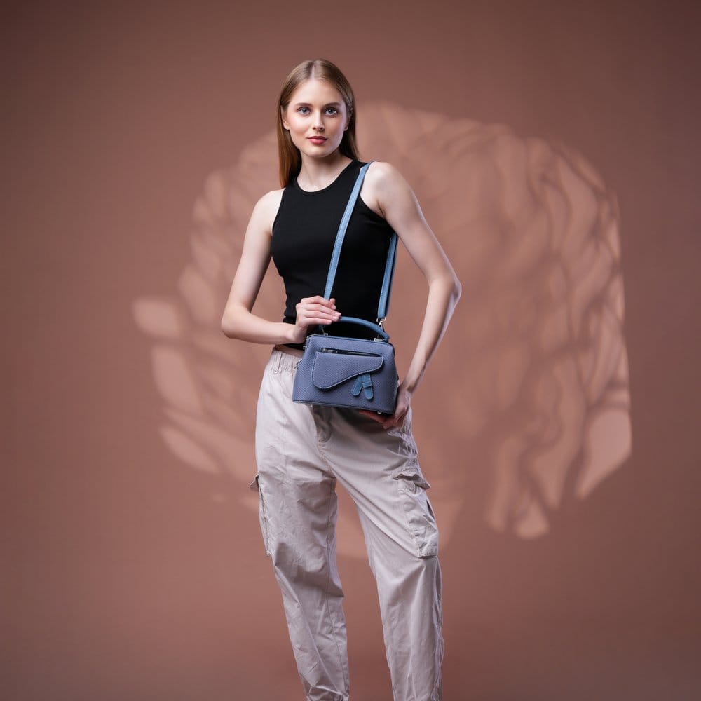 ZP-3 Denim Blue Saddle Bag