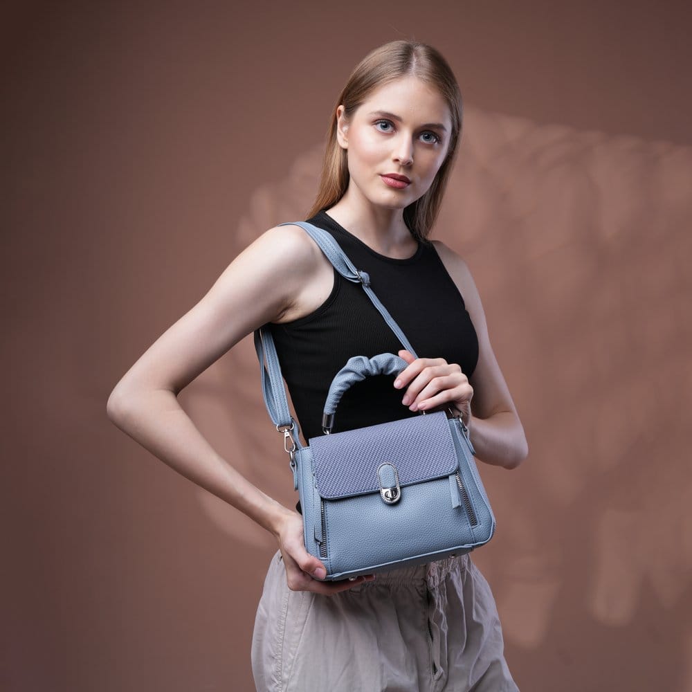 ZP-4 Slate Blue Twisted Handle Bag